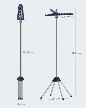 Clothes Airer with 3 Rotatable Arms – Stainless Steel - Karrari