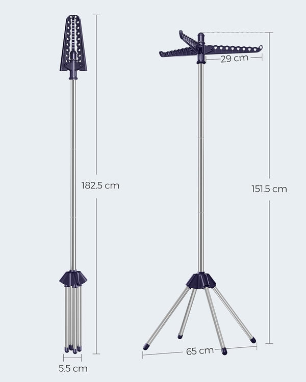 Clothes Airer with 3 Rotatable Arms – Stainless Steel - Karrari