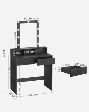 Dressing Table with LED Mirror & Storage - Karrari