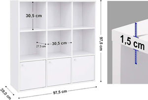 9-Cube Bookshelf with Cabinets - Karrari