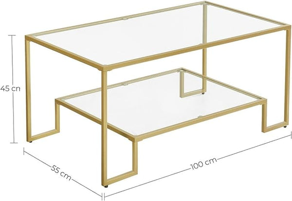 Gold Glass Coffee Table - Karrari