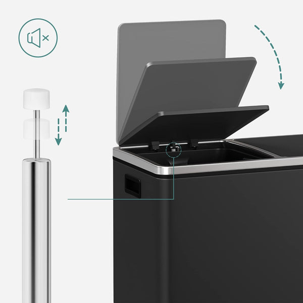 Double Kitchen Pedal Bin 2×30L (Waste & Recycling) - Karrari