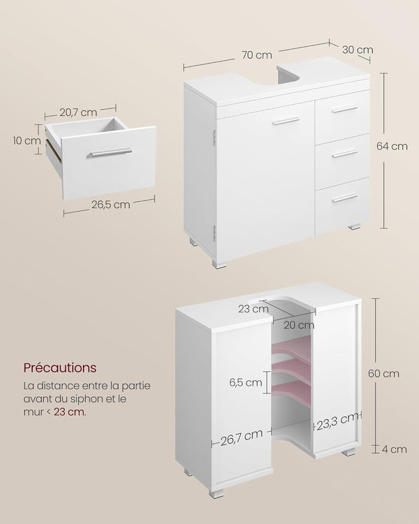 Bathroom Vanity Unit for Sink – Drawers & Storage - Karrari