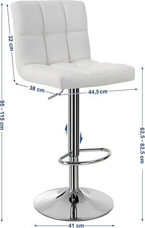 Breakfast Bar Stools with Chrome Base (Set of 2)