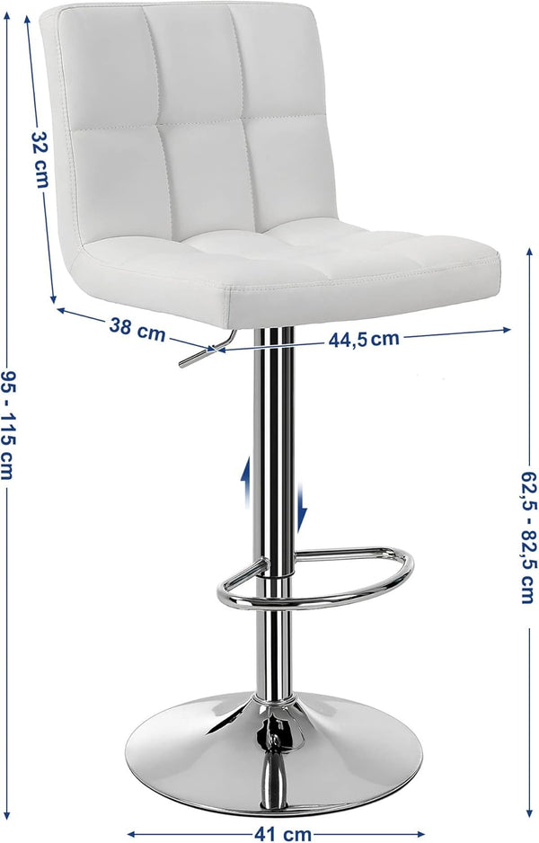 Breakfast Bar Stools with Chrome Base (Set of 2)