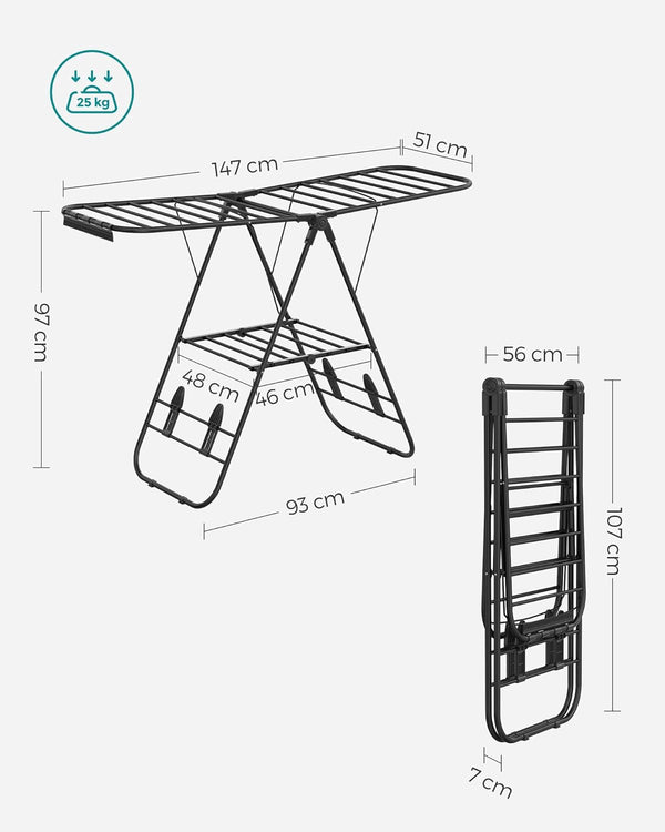 Folding Clothes Drying Rack – Multifunctional Airer - Karrari