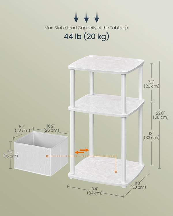 3-Tier Side Table with Basket - Karrari