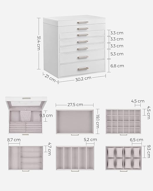 Large 6-Layer Jewellery Box with 5 Drawers - Karrari