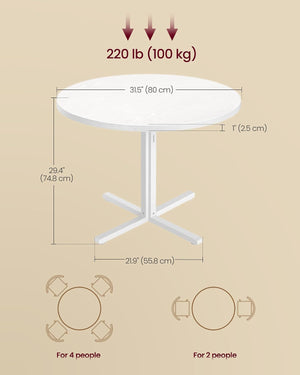 White Round Dining Table