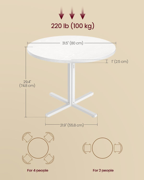 White Round Dining Table