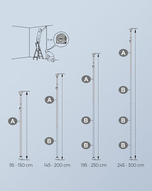 Adjustable Corner Shower Rack - Shelves & Hooks - Karrari