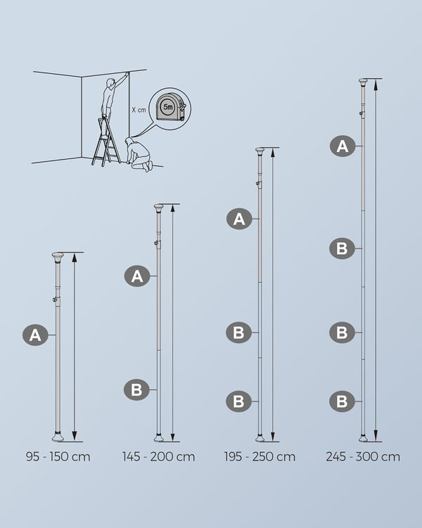 Adjustable Corner Shower Rack - Shelves & Hooks - Karrari