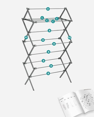 Compact Clothes Horse Dryer – Foldable, Easy Assembly - Karrari