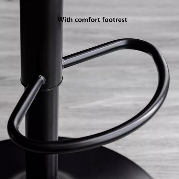 Adjustable Bar Stools – Brown & Black Metal Base(Set of 2) - Karrari