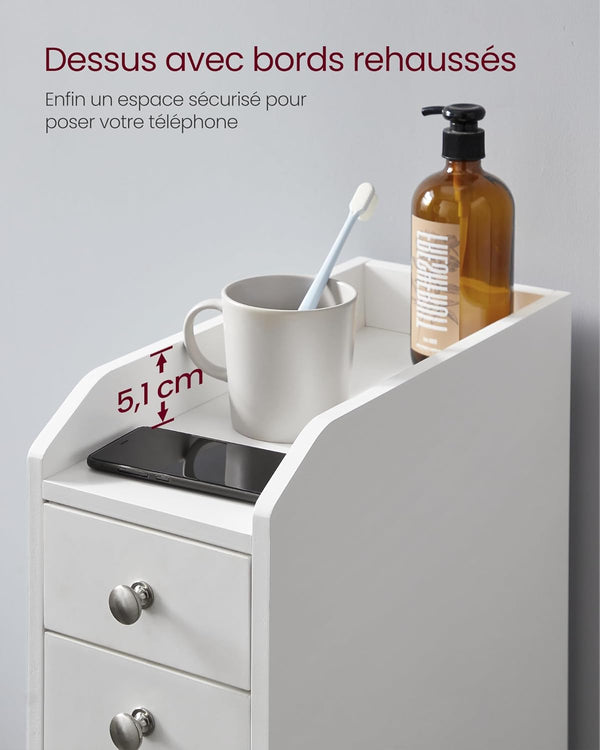 Narrow Bathroom Cabinet with Drawers - Karrari