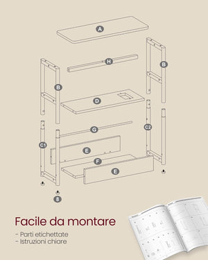 Side Table - Charging Port & Shelves - Karrari
