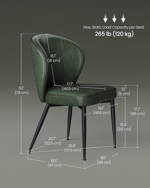 Mid-Century Faux Leather Dining Chairs (set of 2)
