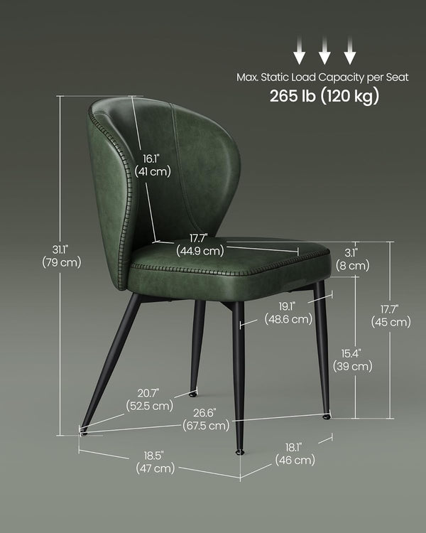 Mid-Century Faux Leather Dining Chairs (set of 2)