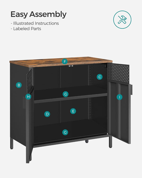 Metal Storage Cabinet with Doors - Karrari