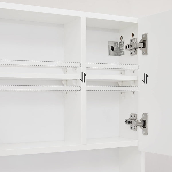 Wall-Mounted Bathroom Cabinet - Mirror & Glossy Door