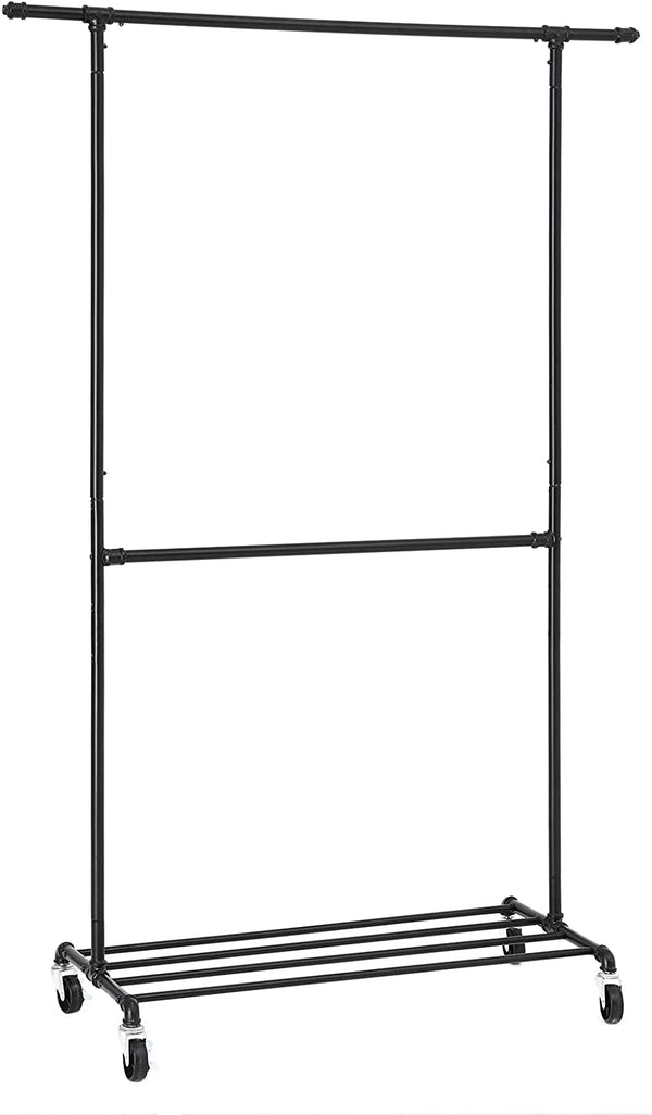ndustrial Double Clothes Rack on Wheels - Karrari