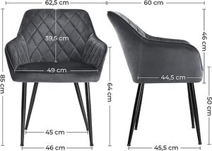 Dark Grey Upholstered Dining Chair - Karrari