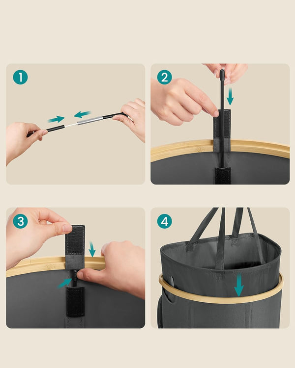 Foldable Laundry Basket with Removable Bag – 90L - Karrari