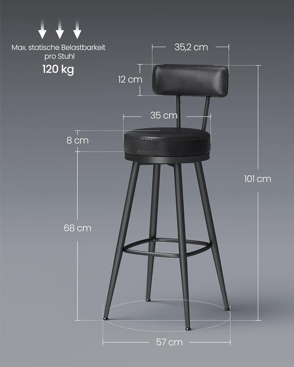 Swivel Faux Leather Bar Stools (Set of 2) - Karrari