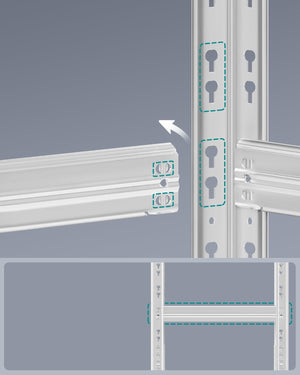 Heavy-Duty Garage Shelving Unit -Set of 2 (30x75x150cm)