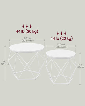 2-Piece Round Coffee Tables with Removable Tops - Karrari