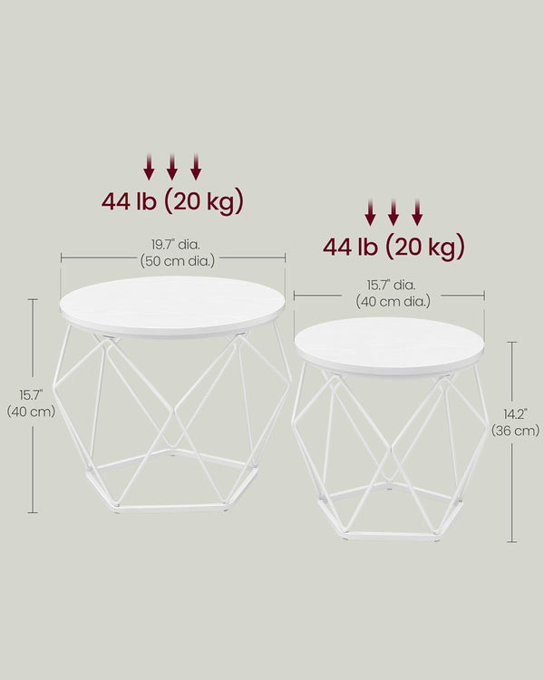 2-Piece Round Coffee Tables with Removable Tops - Karrari