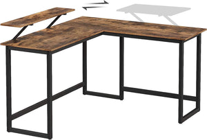 L-Shaped Desk with Screen Stand