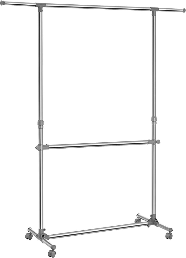 Adjustable Double Clothes Rail on Wheels - Karrari