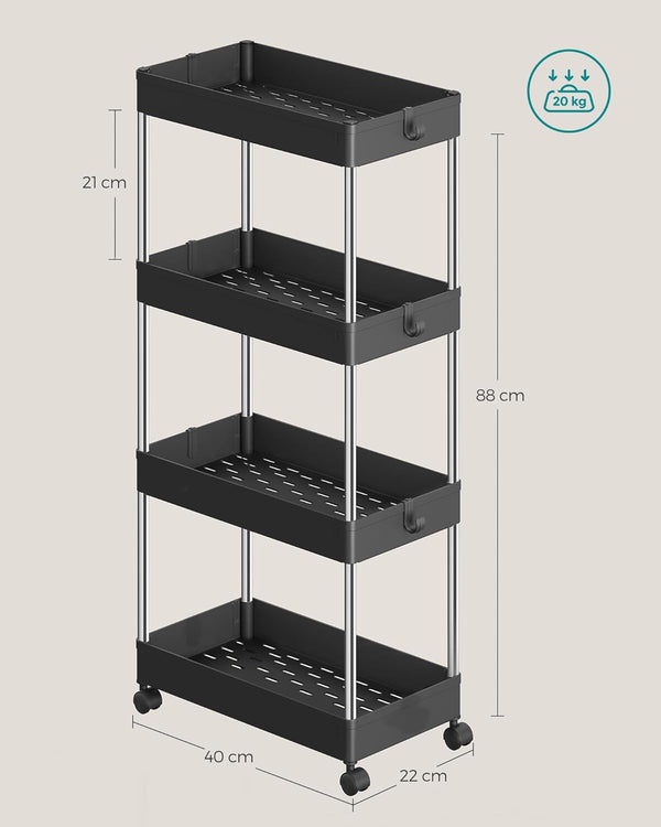 4-Tier Rolling Kitchen Trolley - Karrari