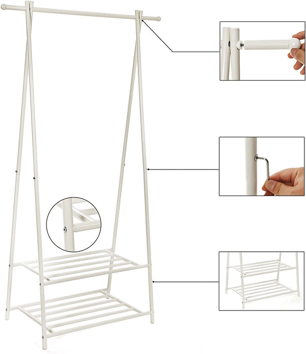 Metal Coat Rack with 2-Tier Storage Shelf - Karrari