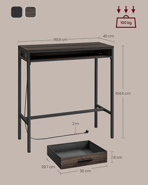 Bar Table with Power Strip & Drawer - Karrari