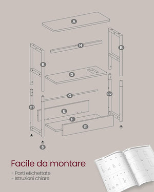Side Table - Charging Port & Shelves - Karrari