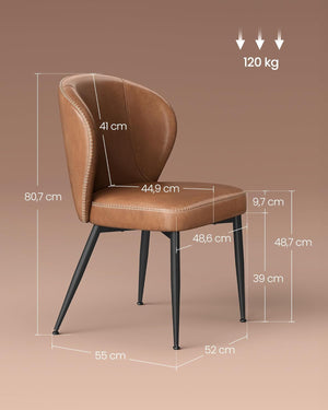 Mid-Century Faux Leather Dining Chairs (set of 2) - Karrari
