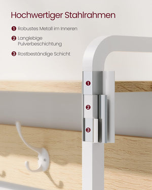 Hall Tree with Bench, Shoe Storage & 9 Hooks - Karrari