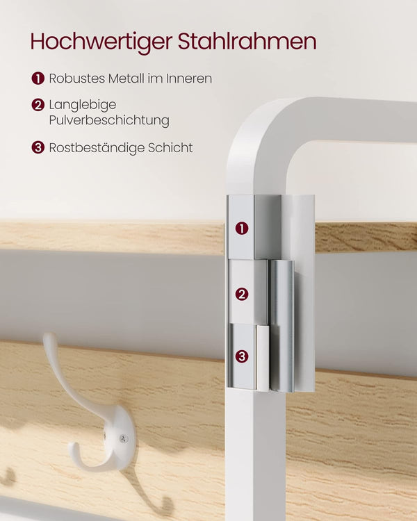 Hall Tree with Bench, Shoe Storage & 9 Hooks - Karrari