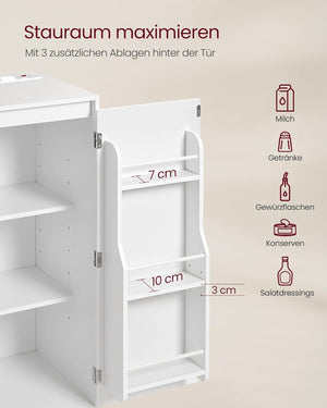 Kitchen Sideboard Cabinet with Microwave Shelf & Adjustable Storage - Karrari