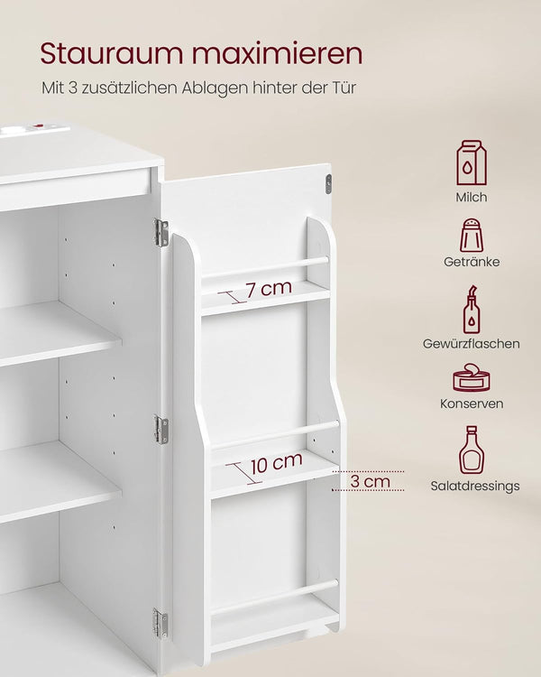 Kitchen Sideboard Cabinet with Microwave Shelf & Adjustable Storage - Karrari