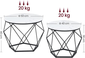 2-Piece Round Coffee Tables with Removable Tops - Karrari