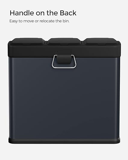 3-Compartment Metal Pedal Bin 3×8L (Recycling) - Karrari