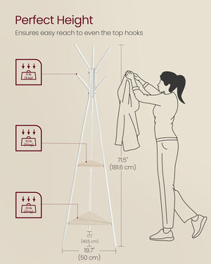 Coat Hanger Stand with Shelves