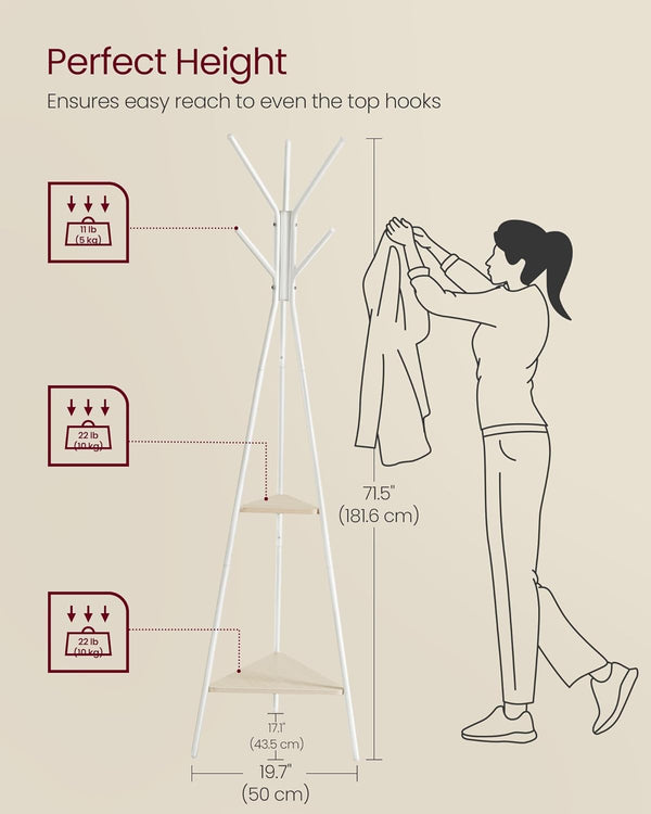 Coat Hanger Stand with Shelves