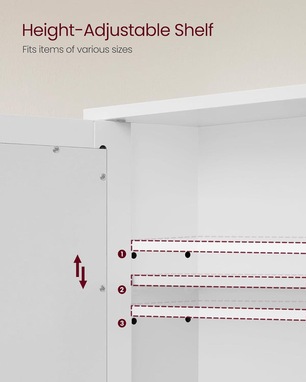 Wall-Mounted Bathroom Cabinet with Mirror Doors