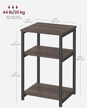 Tall Side Table in Chestnut Brown & Black