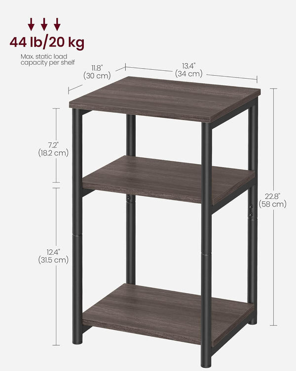 Tall Side Table in Chestnut Brown & Black