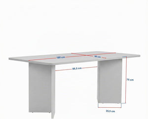 Elegant Dining Table - Travertine Color